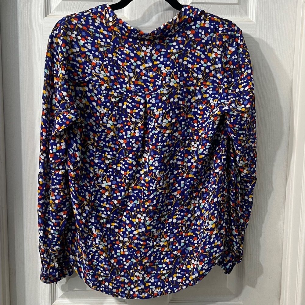 Anthropologie 9 of 52 Conversations Printed Blouse – Blue Multicolor – Size US 4 - Picture 3 of 3